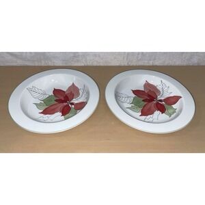 Set Of 2 BLOCK SPAL Poinsettia Bowls